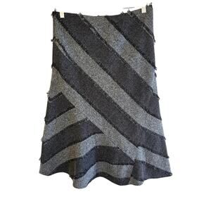 Size 8 – Lena Gabrielle Tweed Fringe Stripe Mini Skirt
